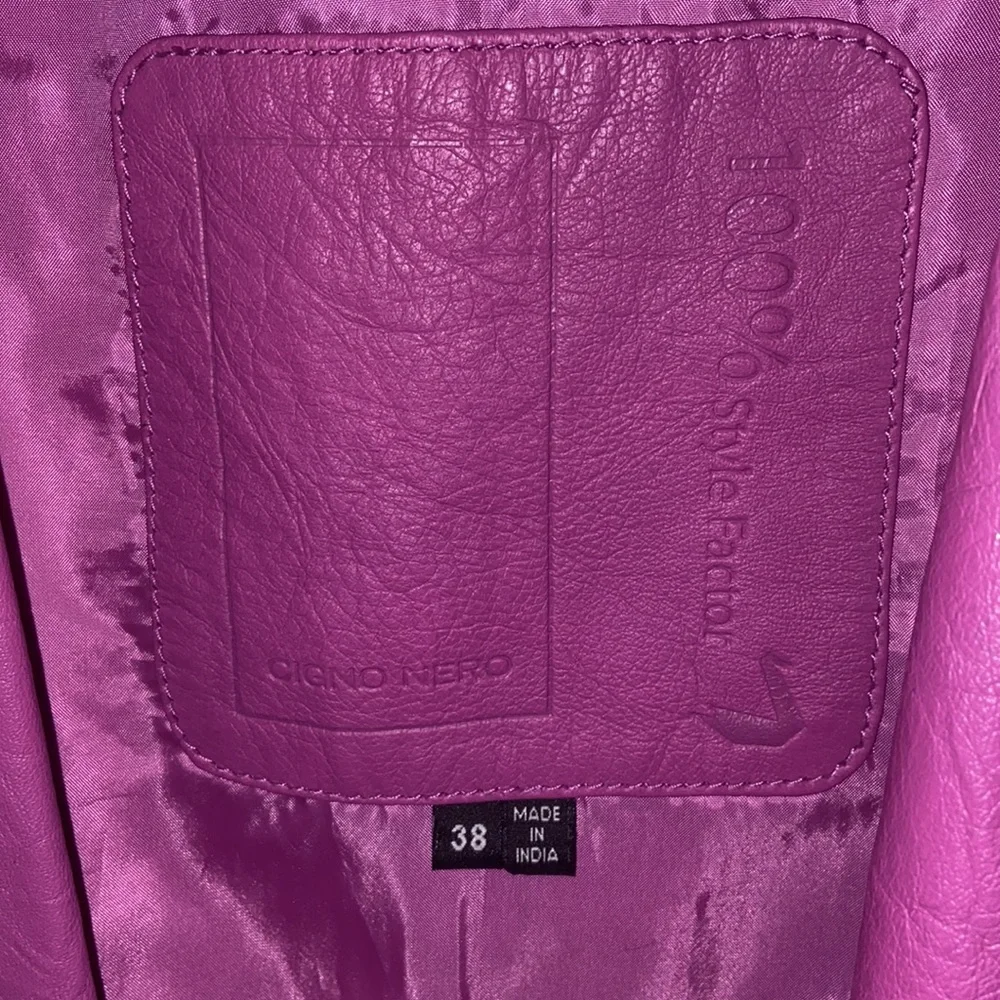 Cigno Nero leather purple jacket size 38 women’s EUC - Picture 2 of 5